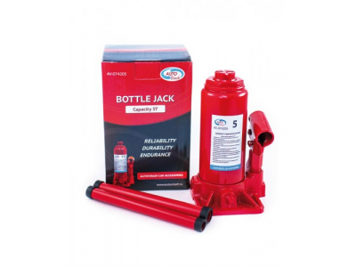 Домкрат гидравлический 5 т бутылочный, в кейсе, красный