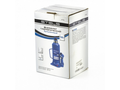Домкрат гидравлический бутылочный, 16 т, h подъема 227-457 мм Stels