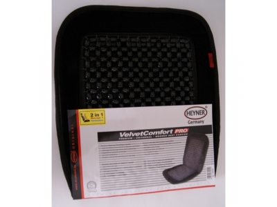 Накидка на сидение-массажер (деревянные шарики, велюр) черная