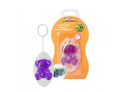 Ароматизатор воздуха подвесной AIRLINE "Мишка" Виноградный