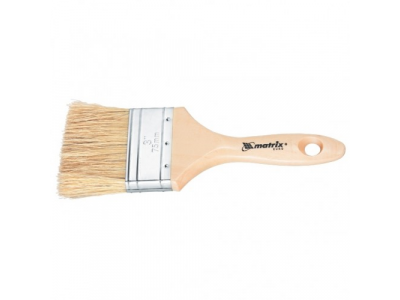 Кисть плоская "Евро" 2", натуральная щетина, деревянная ручка MATRIX