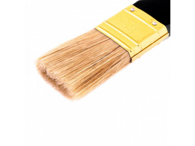 Кисть плоская "Профи" 1,5", натуральная щетина, деревянная ручка Mtx