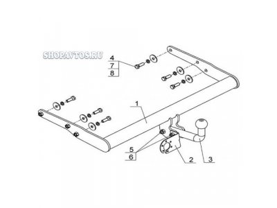 Фаркоп на Volkswagen Transporter T5 минивэн/фургон 2003г.-по н.в.