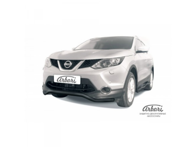 Защита переднего бампера Arbori d57 волна черная NISSAN QASHQAI 2014-