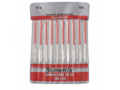 Набор надфилей алмазных, 140х50х3, 10 шт.// MATRIX
