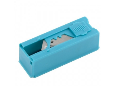 Лезвия, 19 мм, трапециевидные крючкообразные, пластиковый пенал, 12 шт. GROSS