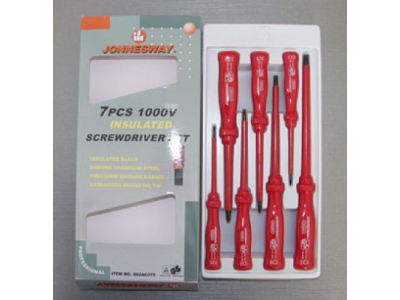Набор отверток диэлектрических SL0,4х2,5х85-1,2х6,5х150 и PH #0-2, 7 предметов, D02AC07S JONNESWAY