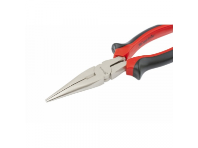 Длинногубцы NICKEL, 160 мм, прямые никелированные, двухкомпонентные рукоятки// MATRIX