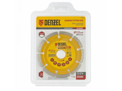 Диск алмазный отрезной сегментный, 115 х 22,2 мм., сухая резка DENZEL