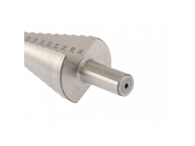 Сверло ступенчатое, 6-8-10-12-14-16-18-20-22-24-26-28-30 мм, Р6М5, трехгранный хвостовик Барс