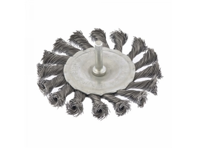 Щетка для дрели, 75 мм, плоская со шпилькой, крученая металлическая проволока // MATRIX