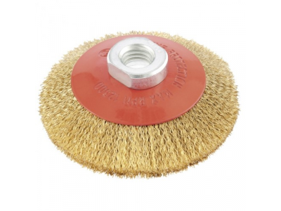 Щетка для УШМ, 115 мм, М14, "тарелка", витая проволока// MATRIX