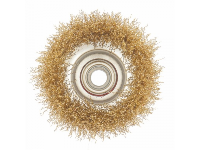 Щетка для УШМ, 150 мм, М14, "чашка", латунированная витая проволока// MATRIX