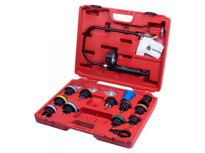 Набор для тестирования герметичности системы охлаждения, кейс, 18 предметов, МАСТАК