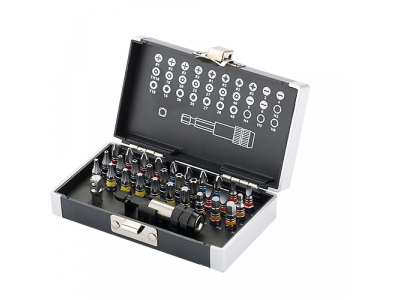 Набор бит, магнитный адаптер,сталь S2,пластиковый кейс,32 предм.//GROSS