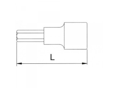 Головка торцевая с шестигранной вставкой 1/2" 17мм L=55мм