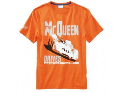 Мужская футболка Porsche Men’s “car” T-shirt – Steve McQueen™, артикул WAP81500S0E