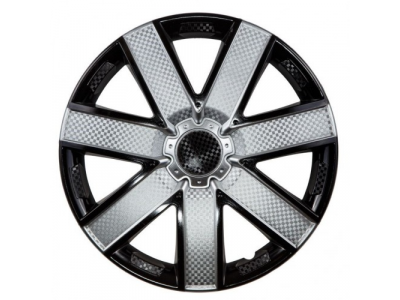 Колпаки колесные 15 дюймов Гелакси Т, серебристый/черный, карбон