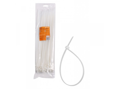 Стяжки (хомуты) кабельные 4,8*350 мм, пластиковые, белые, 100 шт. AIRLINE